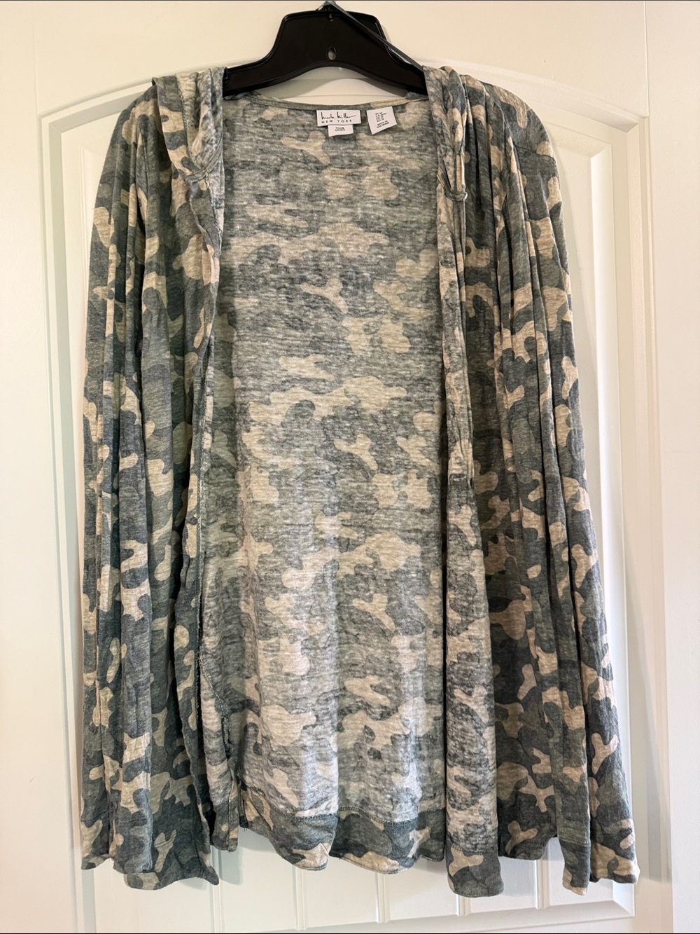 LuluLemon Camouflage Open-Front Hooded Cardigan - Olive/Beige